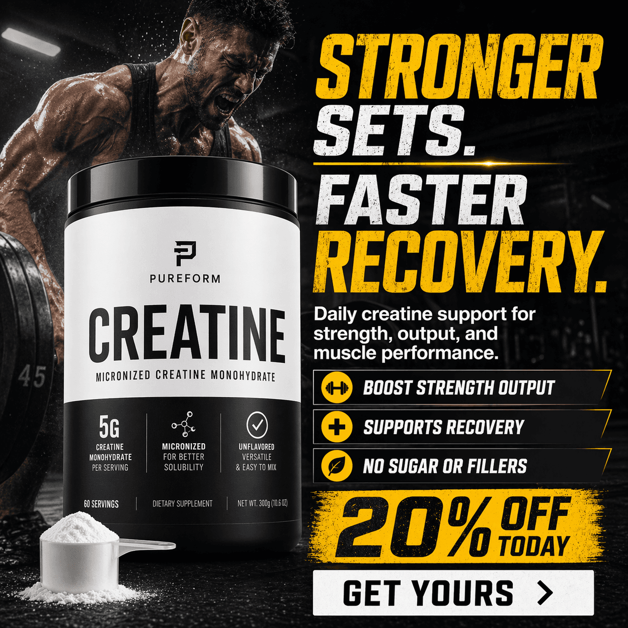 Offer creatine ad output